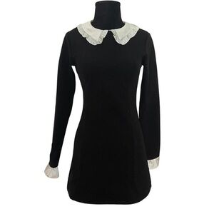 Collared Black Cinched Dress